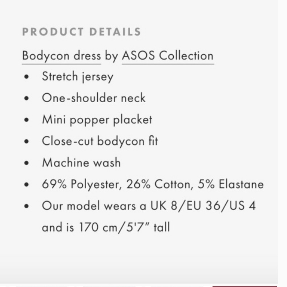⭐️ ASOS Mini One Shoulder Bodycon Dress - Picture 5 of 5